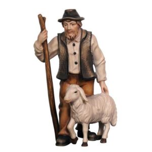 Pastor con ovejas y bastón