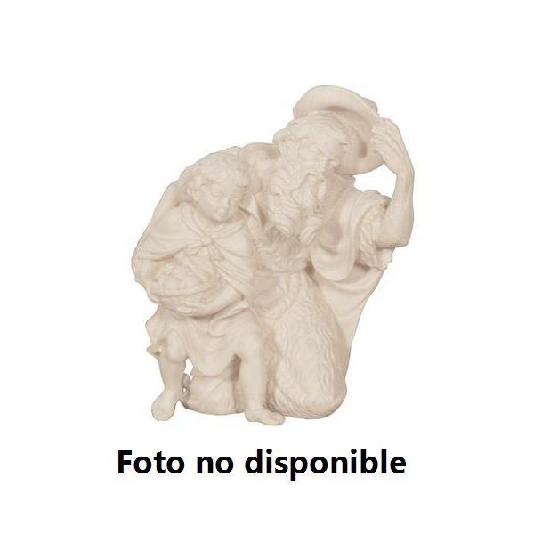 Pastor arrodillado con niño
