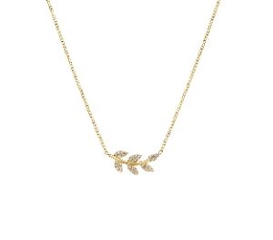 Collar de acero inoxidable con circonitas blancas – acabado dorado – Longitud 40 + 5 cm – ACCL1806G