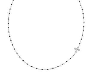 Collar de acero inoxidable con esmalte negro – acabado en acero – Longitud 40 + 5 cm – ACCLCRSMBN