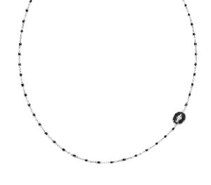 Collar de acero inoxidable con esmalte negro – acabado en acero – Longitud 40 + 5 cm – ACCLMISMBN
