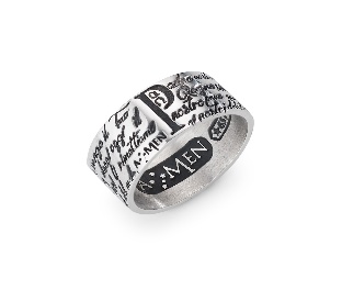 Anillo Padre Nuestro de plata de ley – acabado bruñido – ANPNB
