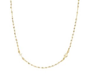 Rosario clásico de plata de ley – acabado dorado – Longitud 50 + 2 cm · multidiamantadas cuentas Ø 3 mm – CROGD3