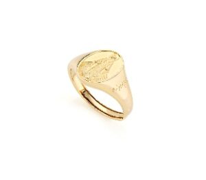Anillo de la Virgen Milagrosa de plata de ley – acabado en rodio