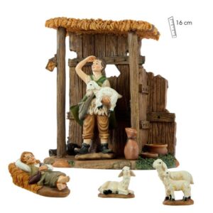 Set pastor con cabaña para belen