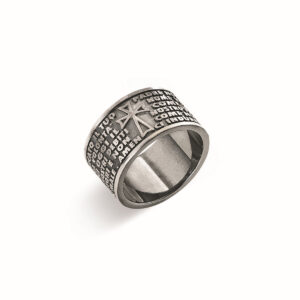 Anillo Padre Nuestro de plata de ley – acabado bruñido – PNB925