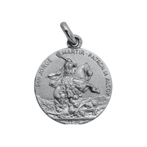 Medalla de San Jorge Martir (Patron de Alcoy) en plata