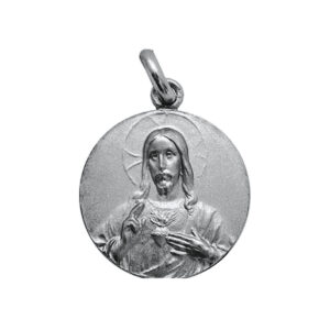 Medalla del Sagrado Corazon de Jesus en plata