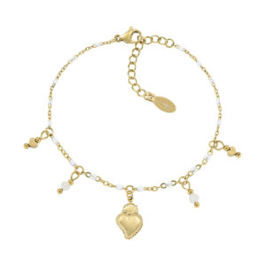 Pulsera de acero inoxidable – acabado dorado – Longitud 16 + 3 cm – ACBR818409G