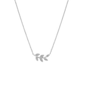 Collar de acero inoxidable con circonitas blancas – acabado en acero – Longitud 40 + 5 cm – ACCL1806B