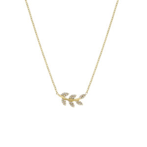Collar de acero inoxidable con circonitas blancas – acabado dorado – Longitud 40 + 5 cm – ACCL1806G