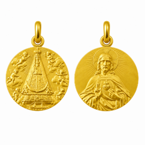 Medalla escapulario de Nuestra Señora de Begoña (Virgen de Begoña) y el Sagrado Corazon de Jesus
