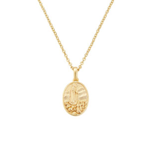 Collar con símbolo sagrado de plata de ley – acabado dorado