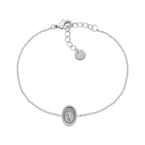 Pulsera de la Virgen Milagrosa de latón – acabado en rodio